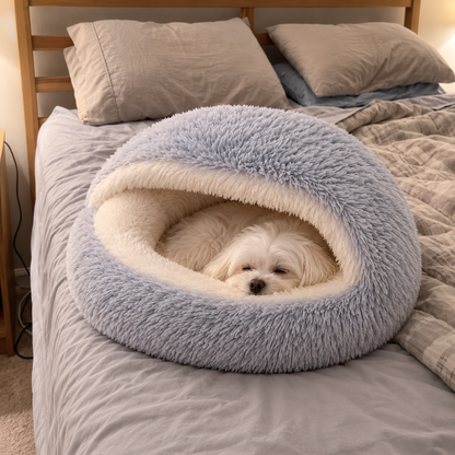 Cozzypaw™ Plush Cave Bed for Pets