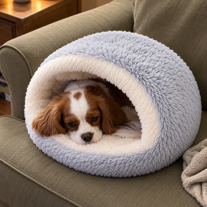 Cozzypaw™ Plush Cave Bed for Pets